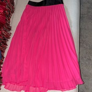Hot Pink Pleated Skirt
